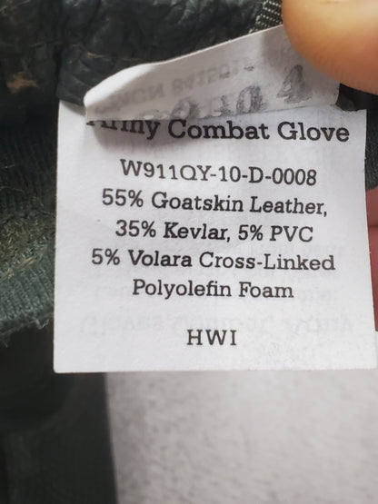 Set of XX-Large 2X-Large US Army HWI Goatskin Kevlar Hot Weather Combat Gloves (cb02-25feb02)