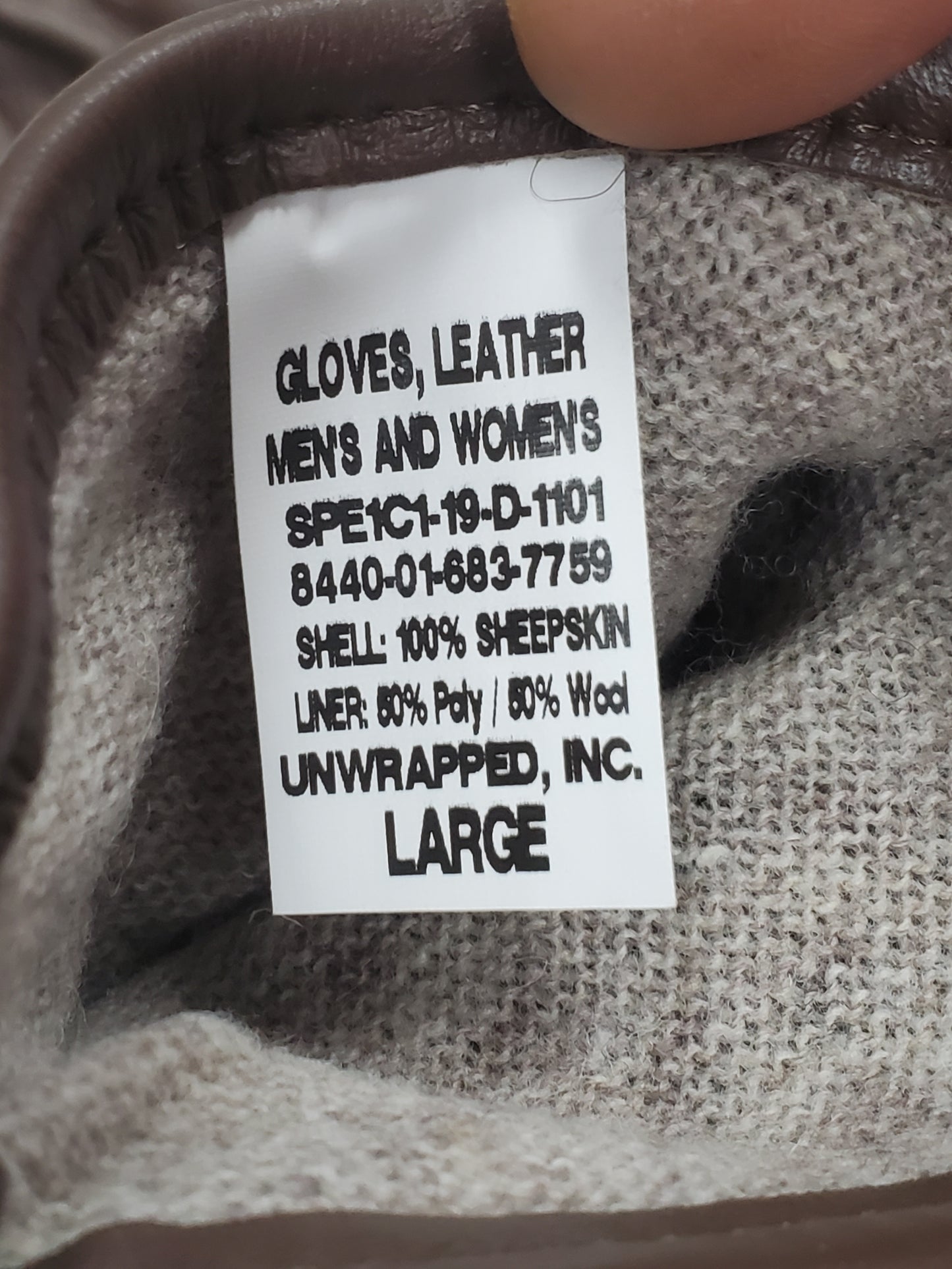 LARGE US Army AGSU Brown Dress Gloves (cb02-25feb03)