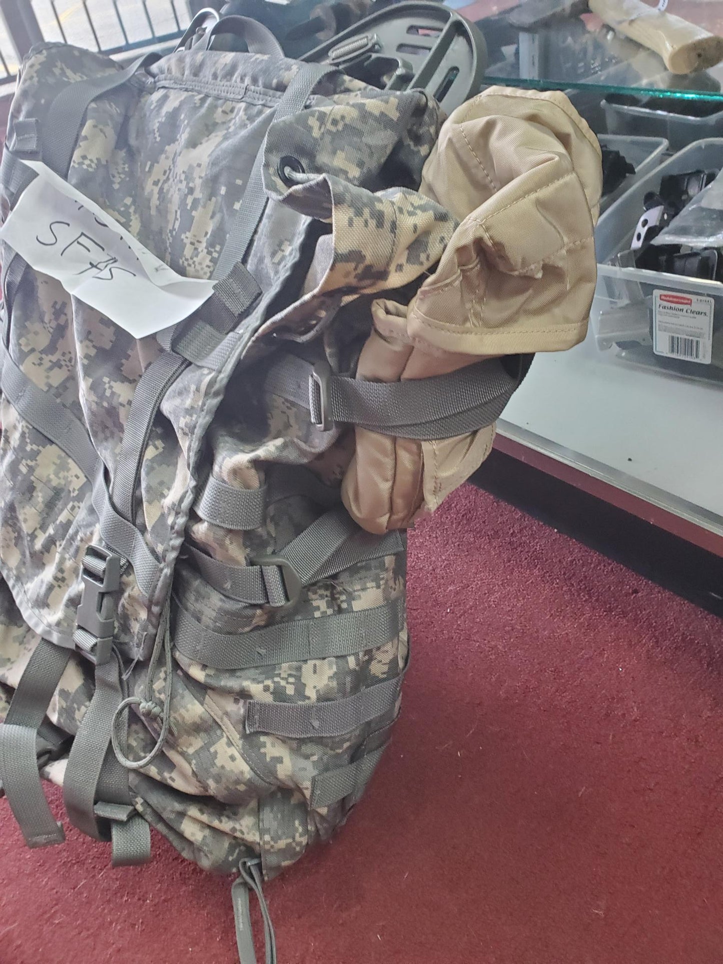 "SFAS Ready" ACU Large Molle II Ruck w/ The Gibson Mod w/o Name Tape & Cat Eyes (bundle)