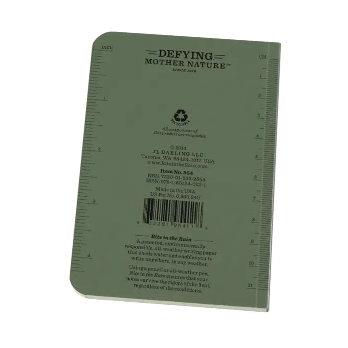 954 3x5 OD Memo Book Side Perfect Bound Rite in the Rain Notebook 3 1/8" x 5" (954)