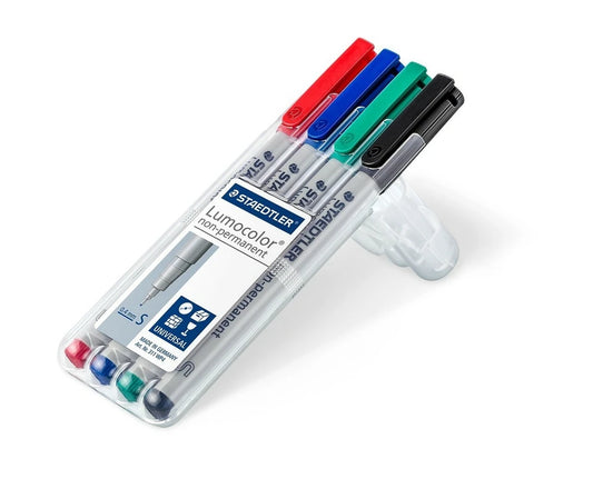 311 WP4 Non-Perm Super Fine Staedtler Lumocolor Non-Permanent Overhead Projection Markers 62957 (asn)
