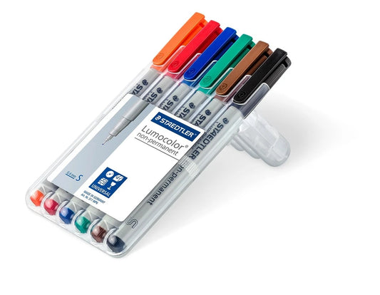 311 WP6 Non-Perm Super Fine Staedtler Lumocolor Overhead Projection Markers 38471 (asn)