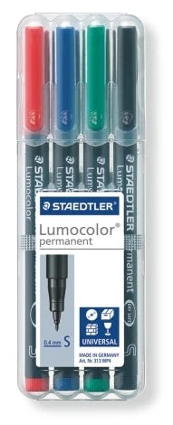 313 WP4 Perm Super Fine Staedtler Lumocolor Overhead Marker Set 60454 (asn)