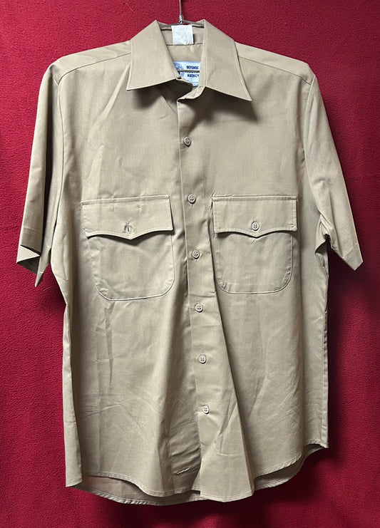 US Army Heritage Tan 566 Class 3 Short-Sleeve Shirt Sz 16R (CA02-26Feb11)
