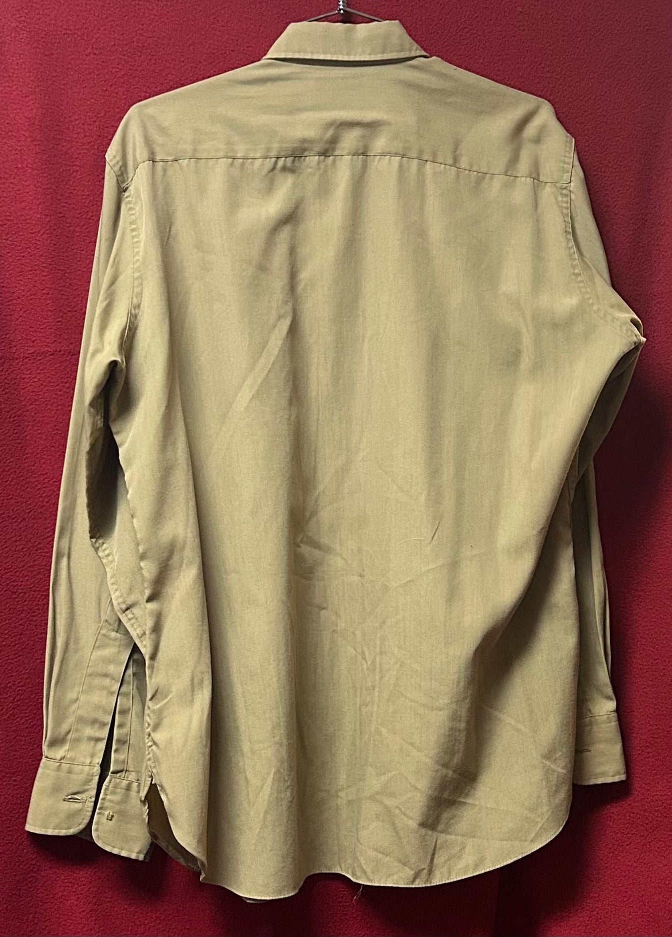 Creighton Long Sleeved Khaki Button Down Dress Shirt 14-14.5 L (CA02-26Feb13)