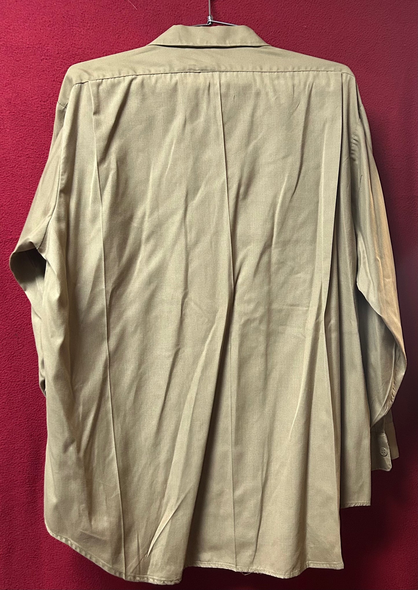 USMC Khaki Mens Long Sleeves Button Down 17x32 (CA02-26Feb18)