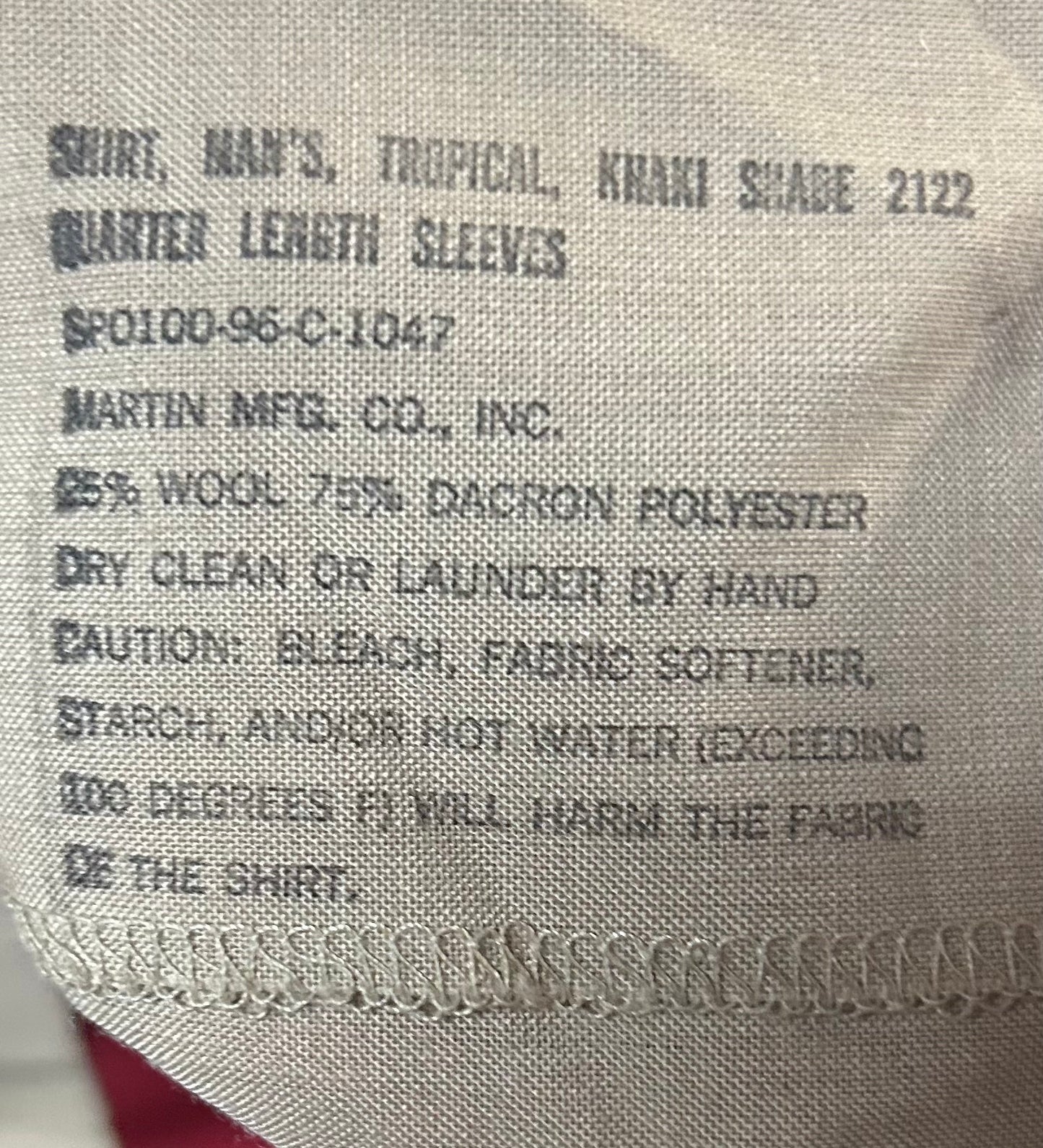 USMC Khaki Mens Tropical Quarter Sleeves 16 (CA02-26Feb15)