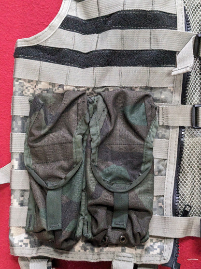 UTG taigear tg107C UCP / black Camo molle web tactical vest w/ pouches used (eb06-enu80)