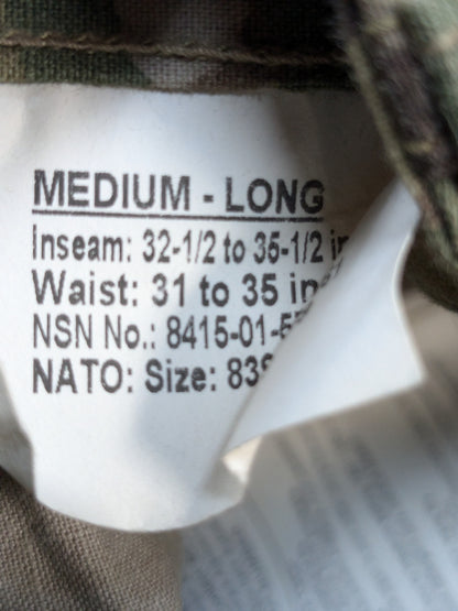 NWT set of us army medium long multicam frac top pants (fc07-enu157)