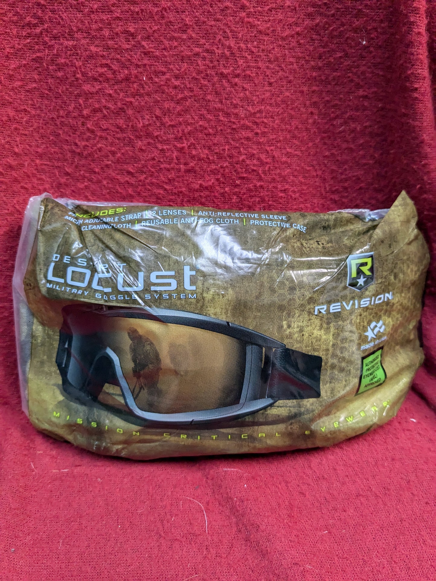 NOS US Army Revision Foliage Green Locust Goggles (cl ab01-YLU70)