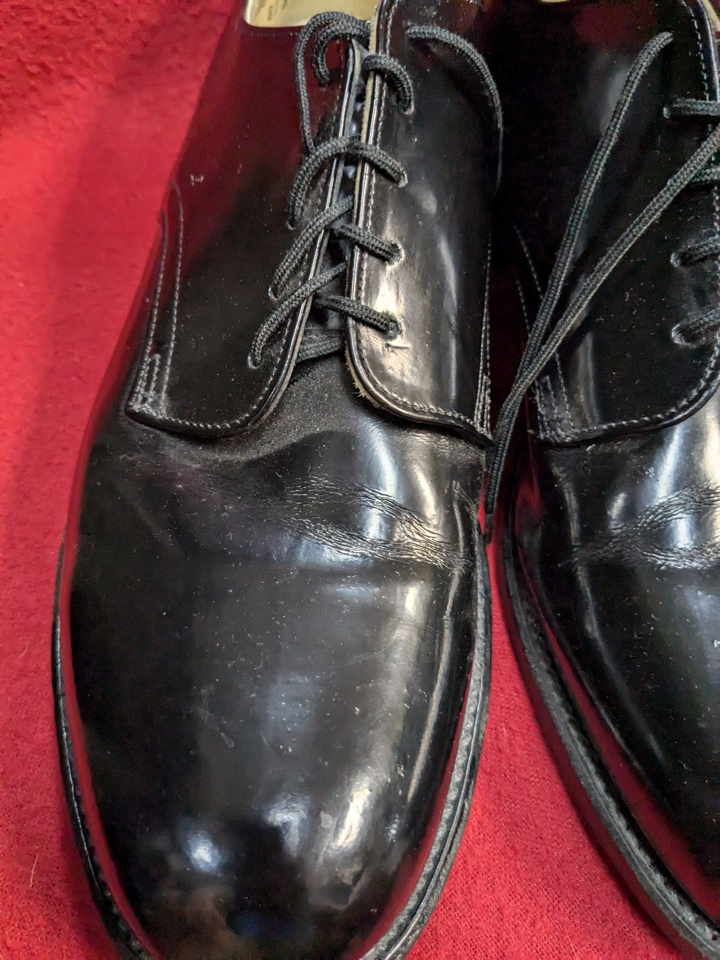Wolverine World Military High Gloss  Dress Shoes 9.5 R Used (39cr- cb12-YLU31)