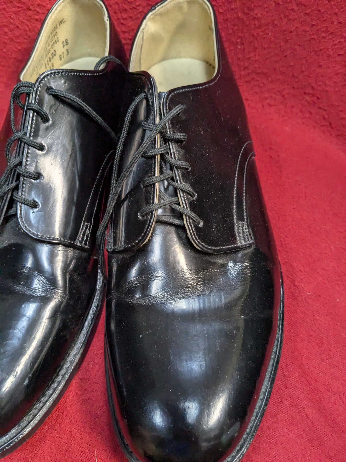 Wolverine World Military High Gloss  Dress Shoes 9.5 R Used (39cr- cb12-YLU31)