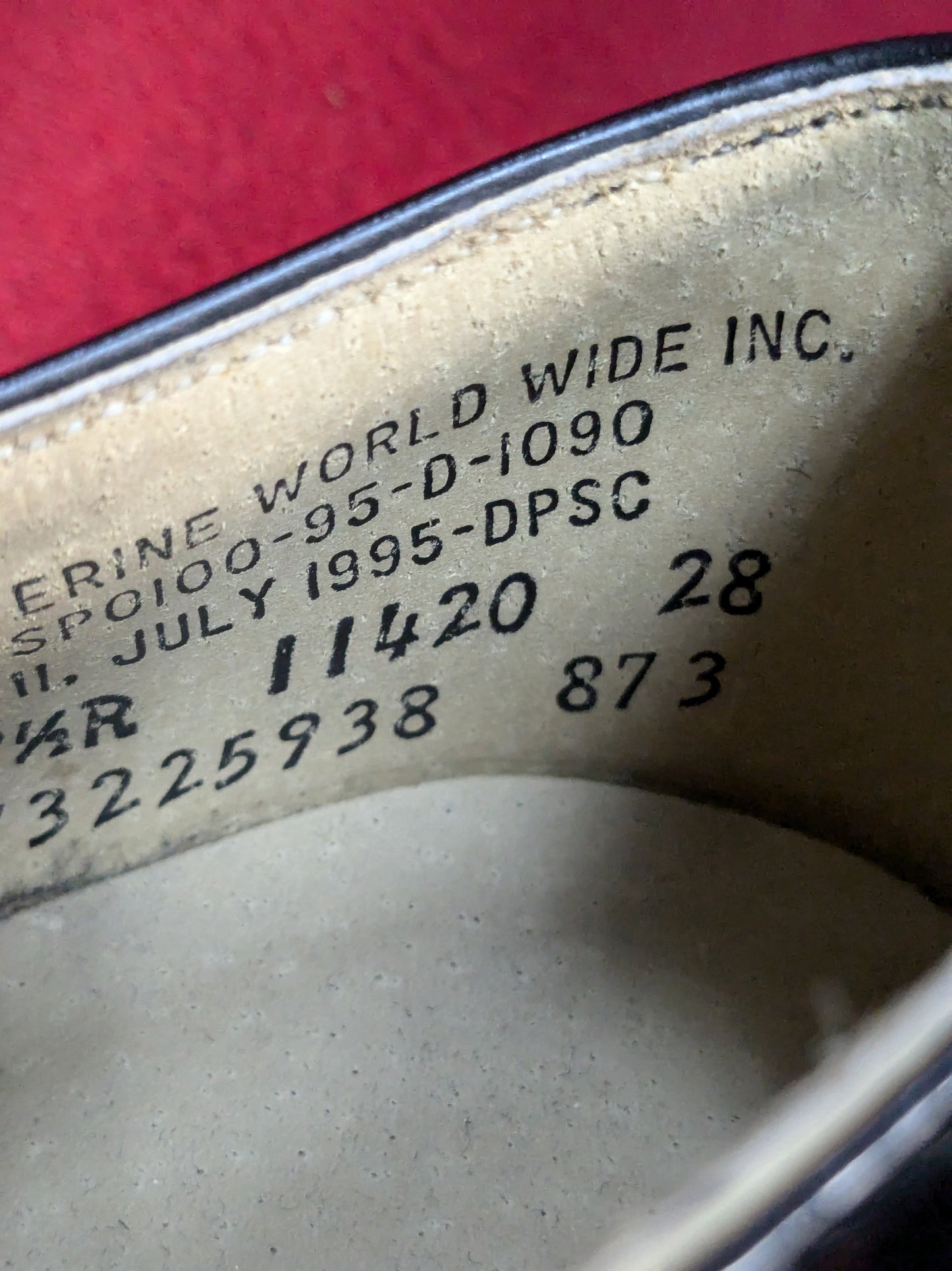 Wolverine World Military High Gloss  Dress Shoes 9.5 R Used (39cr- cb12-YLU31)