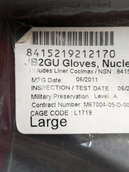 NOS JSLIST Block 2 Glove Upgrade (JB2GU) Large AirBoss Defense (14cc-YLU124)