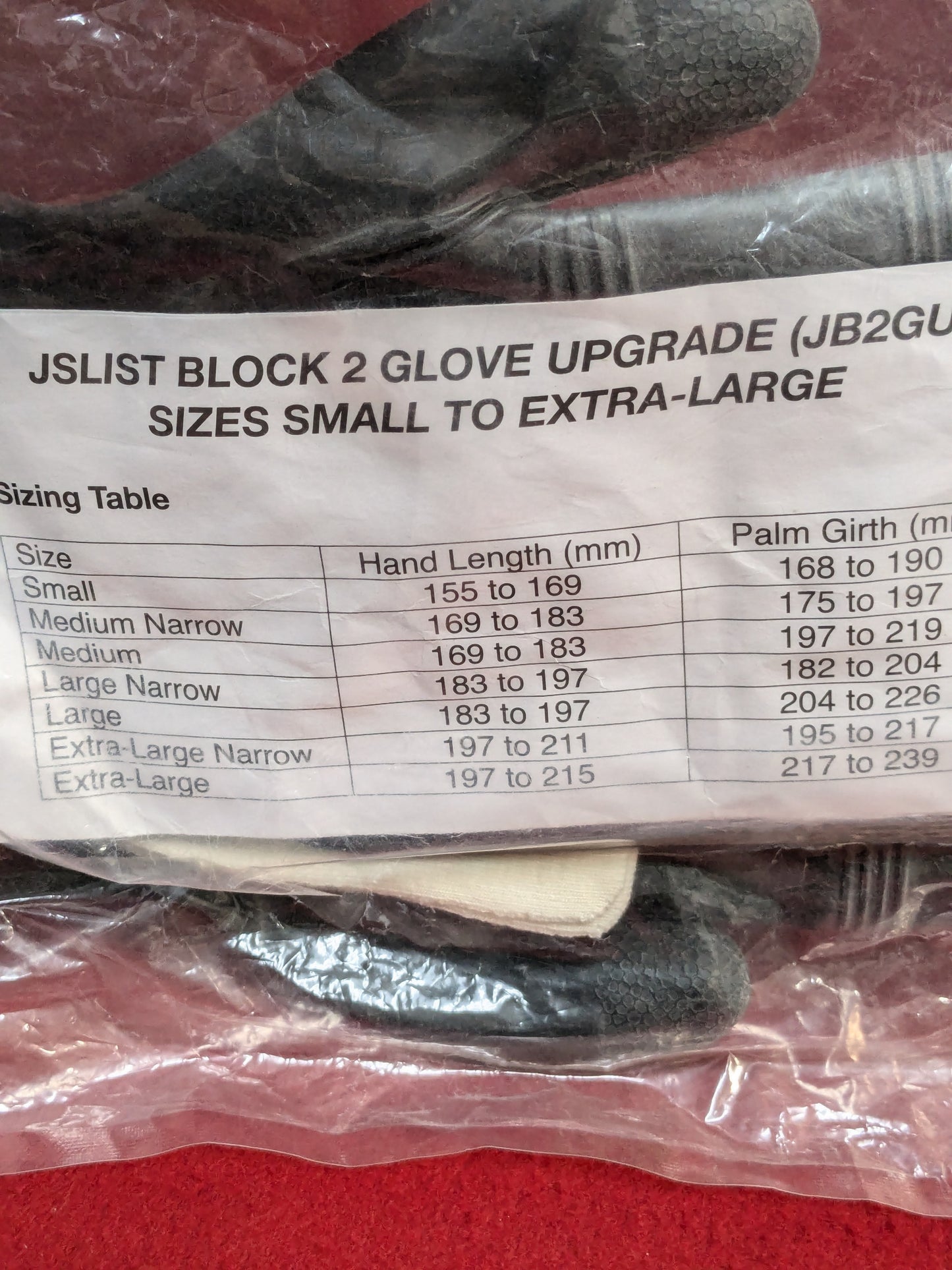 NOS JSLIST Block 2 Glove Upgrade (JB2GU) Large AirBoss Defense (14cc-YLU124)