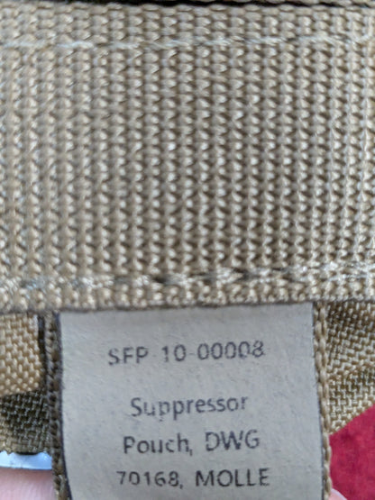 SUREFIRE Suppressor Pouch MOLLE - DARK EARTH Used (j09 ab02-YLU146)