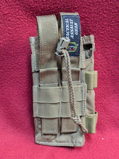 Tactical Assault Gear TAG MBITR Radio Pouch Coyote MOLLE Used (35cr- ca3-YLU151)