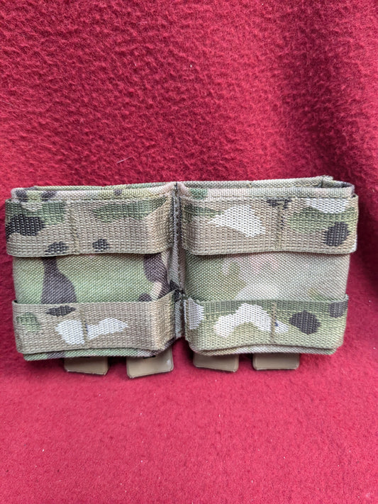 DOUBLE RIFLE SHORTY WEBBING MAGAZINE POUCH Good Condition (36cr- ca4-YLU194)