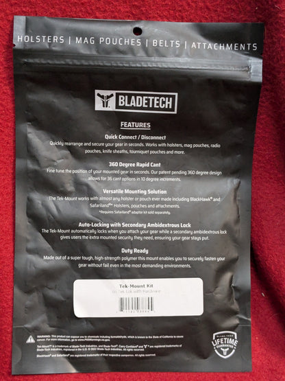 NOS Blade-Tech Tek-Mount Quick Attachment System  (FB17-YLU195)
