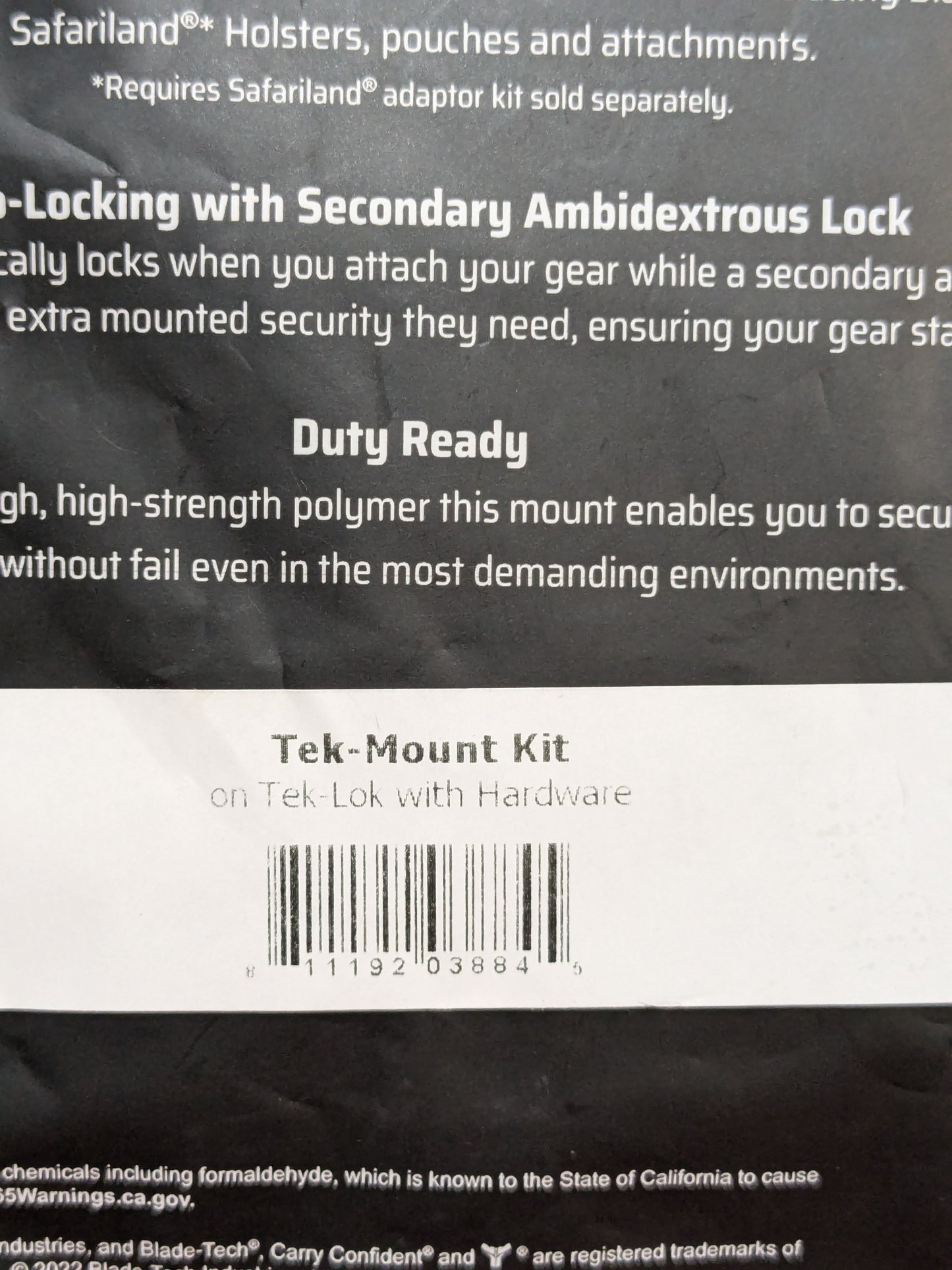 NOS Blade-Tech Tek-Mount Quick Attachment System  (FB17-YLU195)
