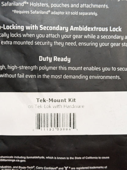 NOS Blade-Tech Tek-Mount Quick Attachment System  (FB17-YLU195)