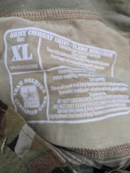X-Large 1/4 Quarter Zip Type 2 Combat OCP Multicam FRAC Top Shirt USED (cso2- fa15-GUA91)