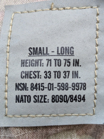 NWT US Army Small Long Deployment Uniform OCP Multicam Frac Top (ec10-GUA94)