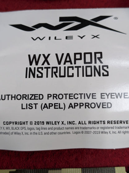 Nos usgi wiley x vapor ballistic apel eye protection clear/dark lens (cl2- (ab16-PET25)