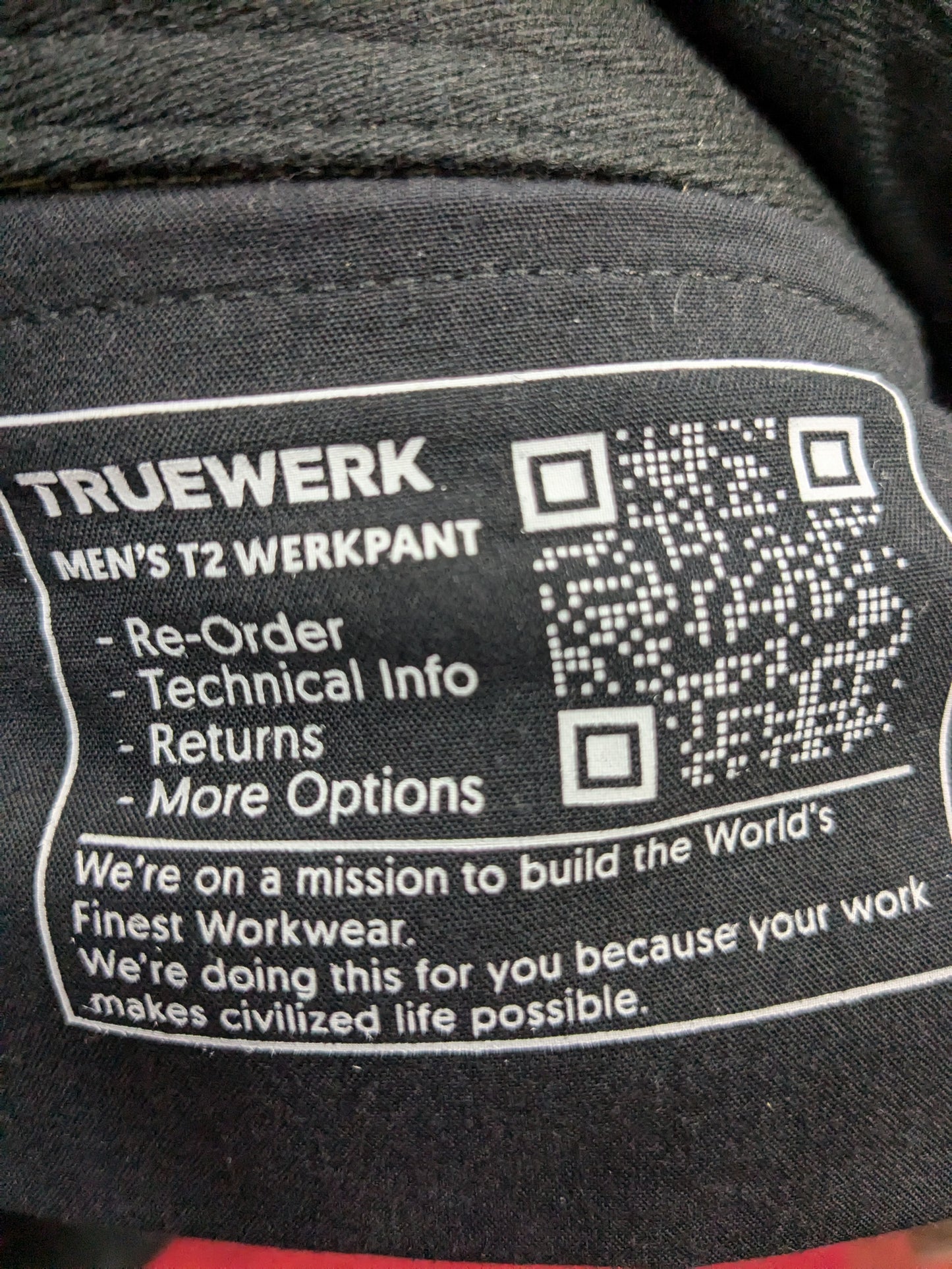 NOS TRUEWERK Mens Olive T2 WERKPANT Performance Tech Outdoor Gear 36Wx32L (aa10-PET55)