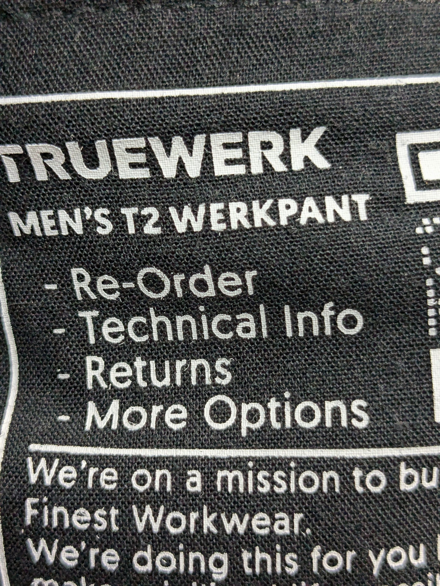 NOS TRUEWERK Mens Olive T2 WERKPANT Performance Tech Outdoor Gear 36Wx32L (aa10-PET55)