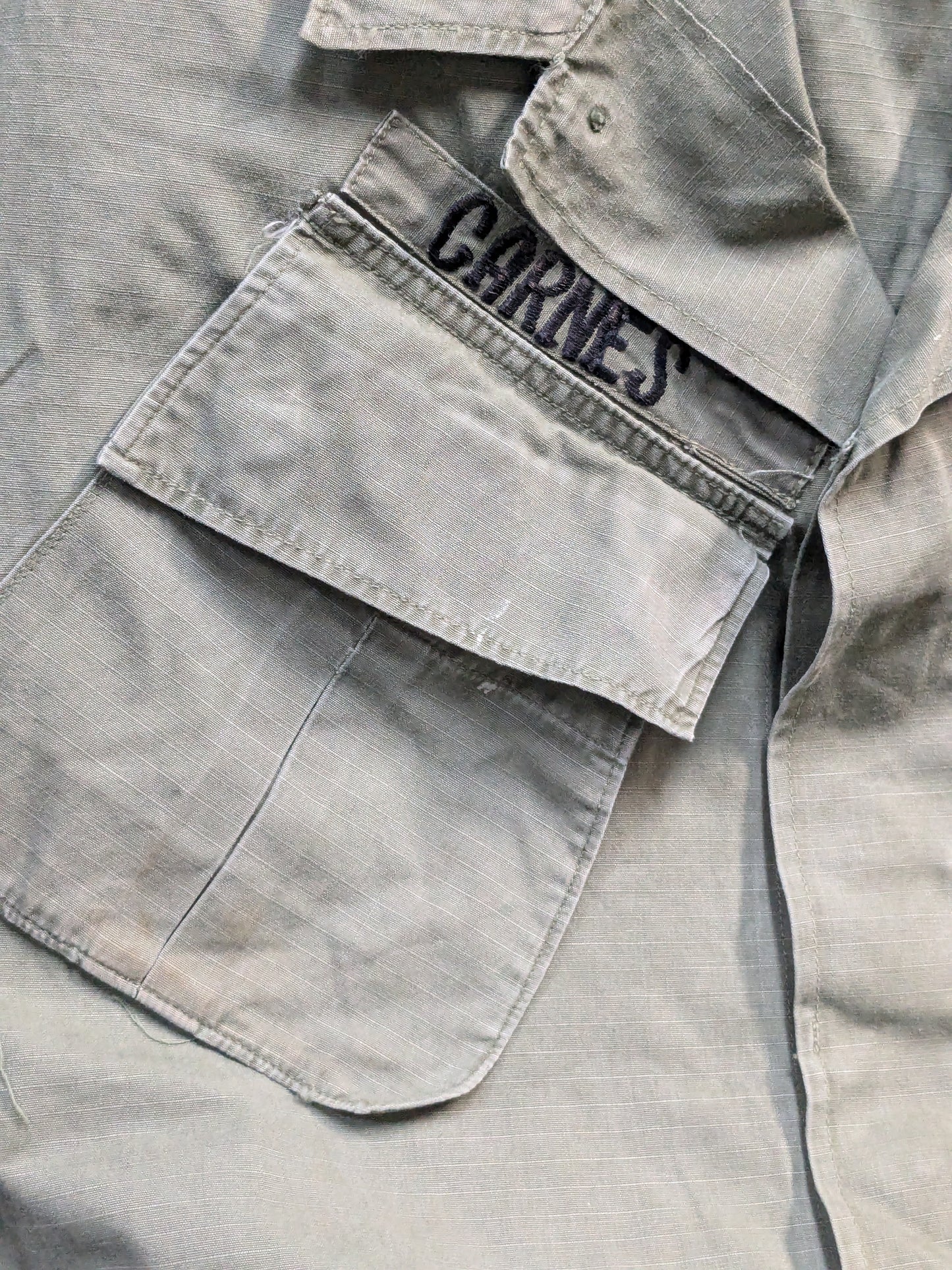 U.S. Air Forces Poplin Rip-Stop Jungle fatigue short sleeve shirt cotton OG-107 class 1 Good Condition (aa10-PET72)