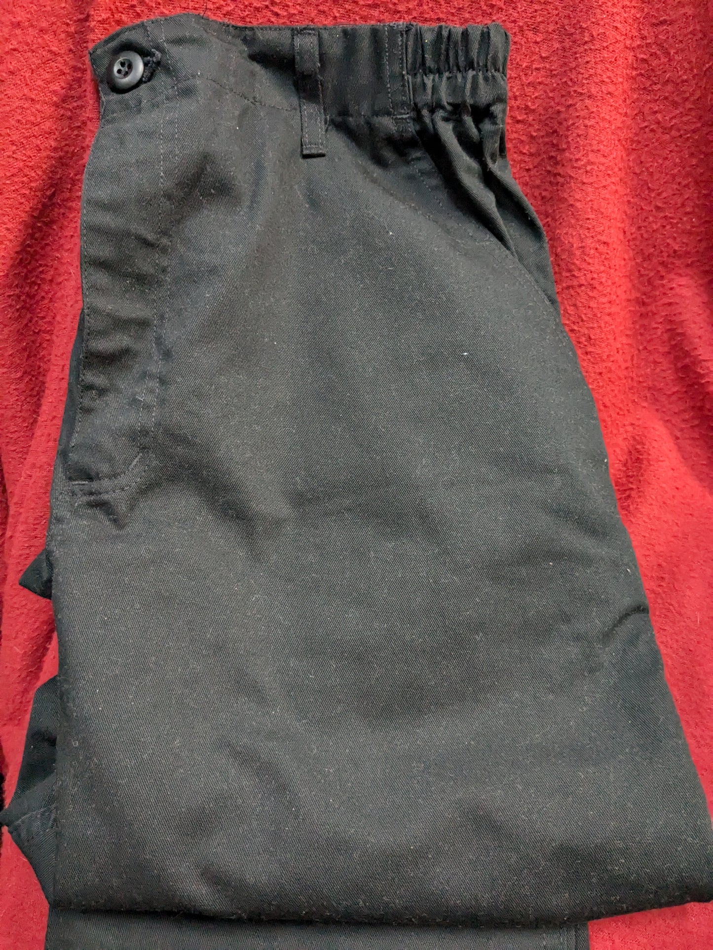 Women's Medium Long Black Food Service Pants Trousers Cook Uniform Used (ea04-PET84)