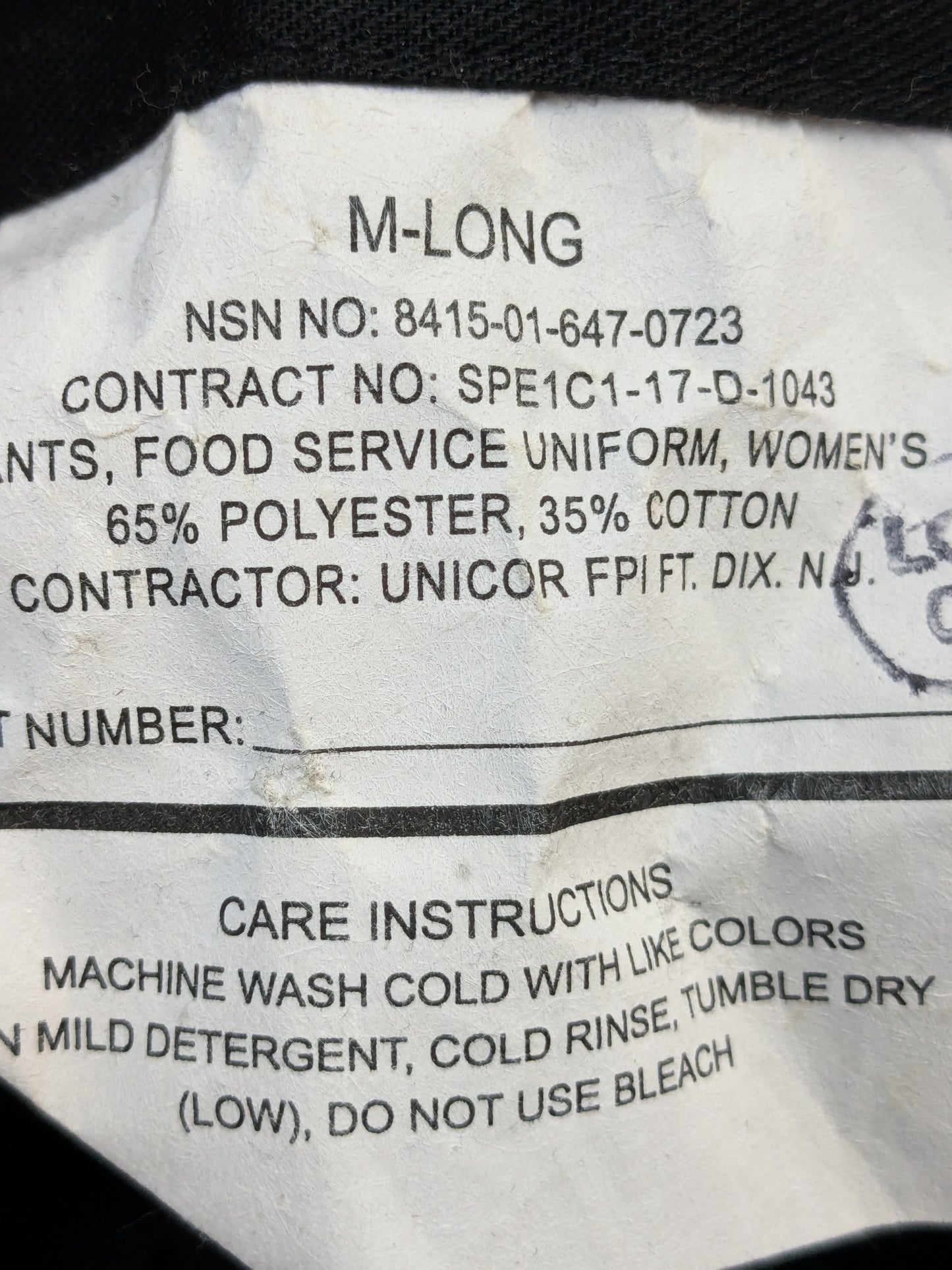 Women's Medium Long Black Food Service Pants Trousers Cook Uniform Used (ea04-PET84)