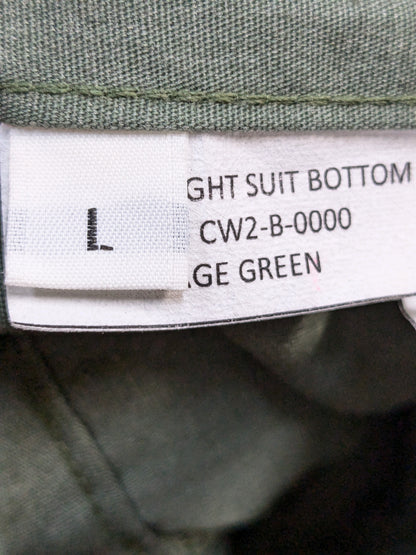 Military 2-Piece Flight suit Bottoms Only Sage Green Large Good Condition (PET136)