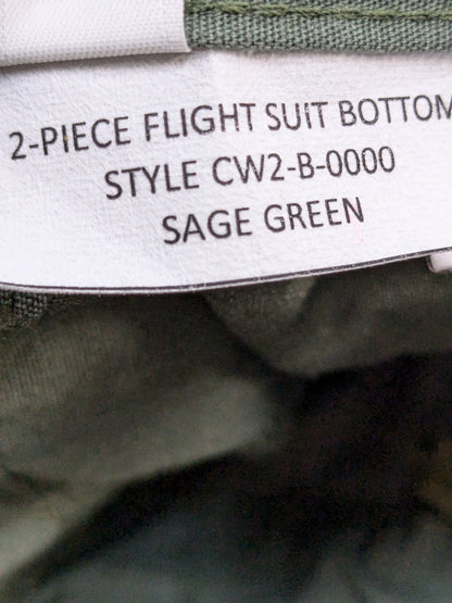 Military 2-Piece Flight suit Bottoms Only Sage Green Large Good Condition (PET136)