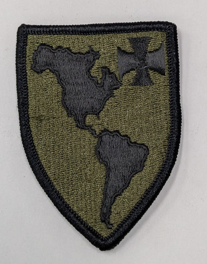 US Army Western Hemisphere Institute for Security Cooperation Patch Velcro Subdued Black OD (bu09-WHINSEC)
