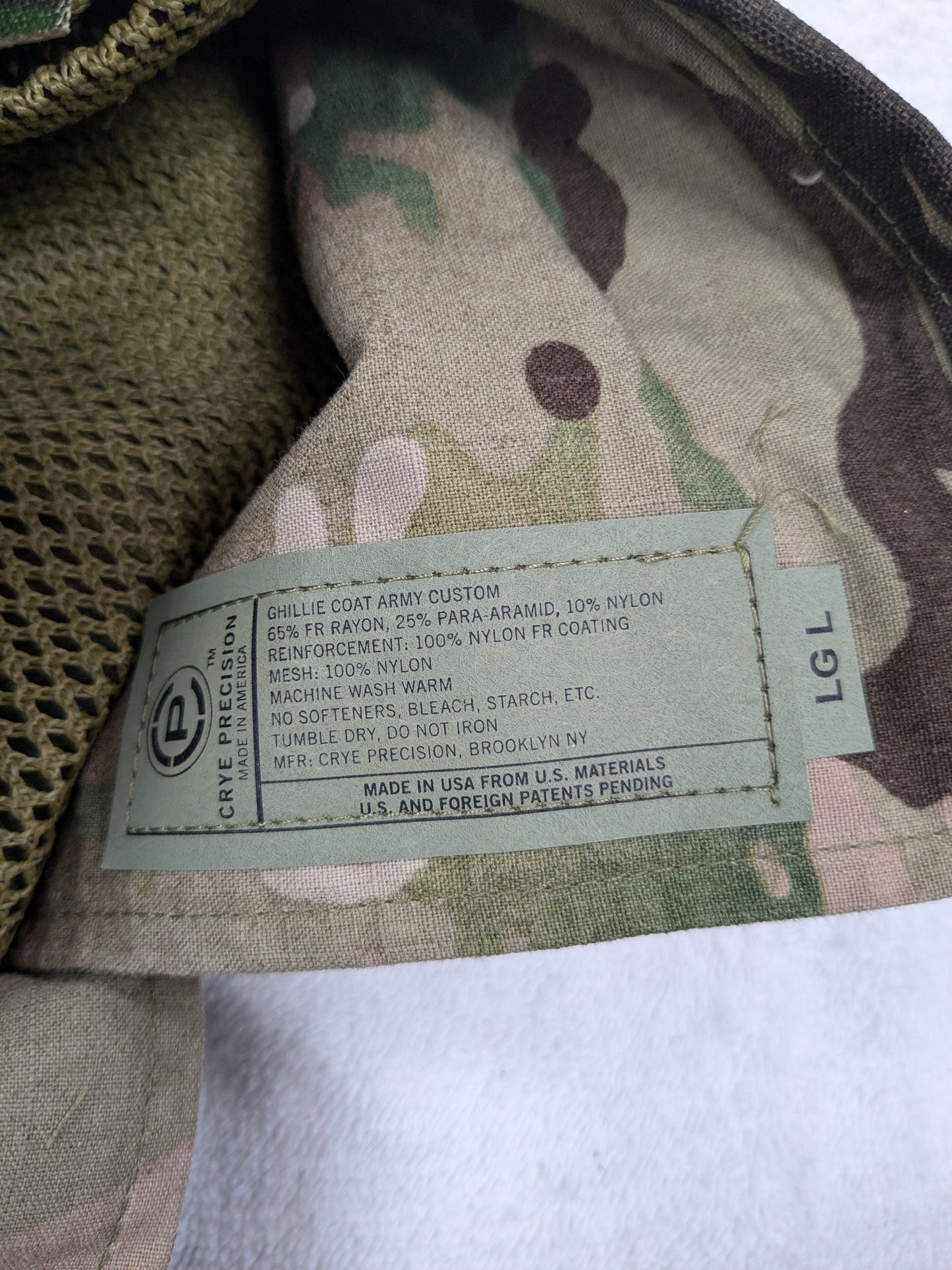 NEW - CRYE Ghillie Coat Top Large LONG APR-GC4-02-LGL OCP (da03 db07-25FEB22)