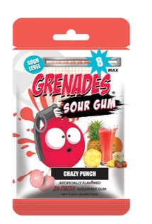 Punch Grenades Gum SOURS - Crazy Punch 24pcs (gtt)