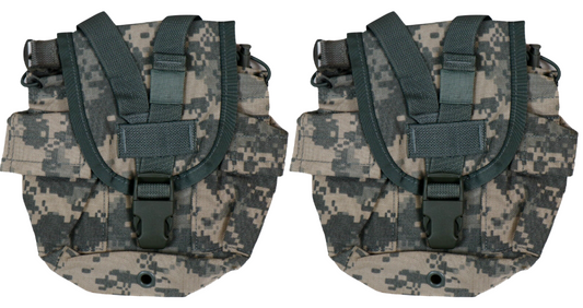 USED Condition SET of 2 USGI ACU UCP 1Qt Canteen Pouch General Purpose (ACU-1qt)