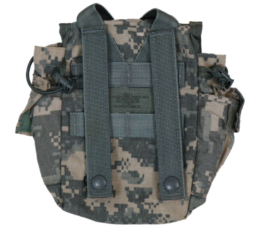 USED Condition SET of 2 USGI ACU UCP 1Qt Canteen Pouch General Purpose (ACU-1qt)
