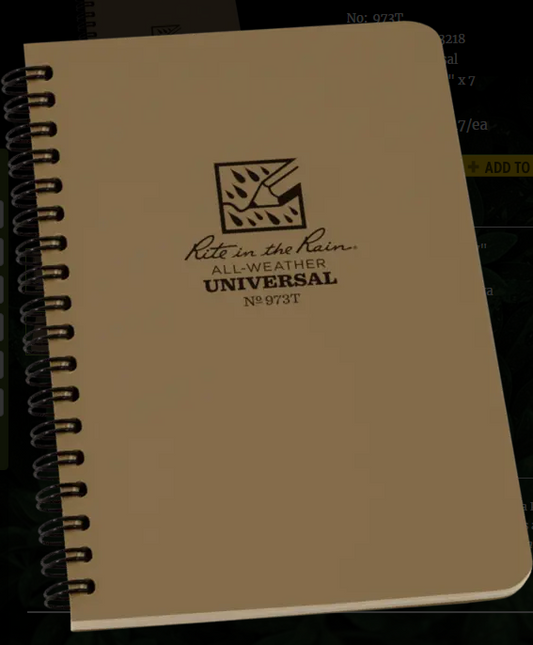 973T 4.5x7 Tan Side Spiral Pocket Rite in the Rain Notebook 4.5" x 7" (973T)