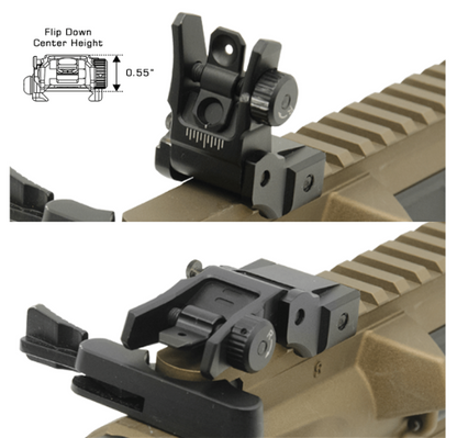UTG® Super Slim Rear Sight, Manual Flip-up, Tool-free Dual Aperture (MNT-955)