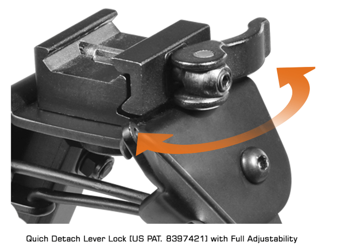 UTG® Super Duty Bipod, Quick Detach, 6.0"- 8.5" Center Height (TL-BP98Q)