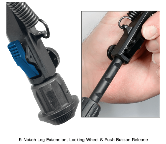 UTG® Super Duty Bipod, Quick Detach, 6.0"- 8.5" Center Height (TL-BP98Q)