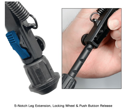 UTG® Super Duty Bipod, Quick Detach, 6.0"- 8.5" Center Height (TL-BP98Q)