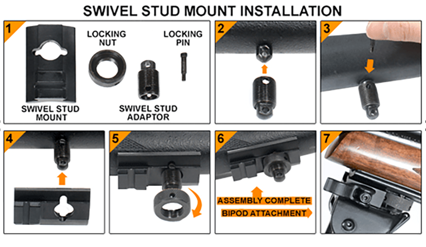 UTG® Super Duty Bipod, Quick Detach, 6.0"- 8.5" Center Height (TL-BP98Q)