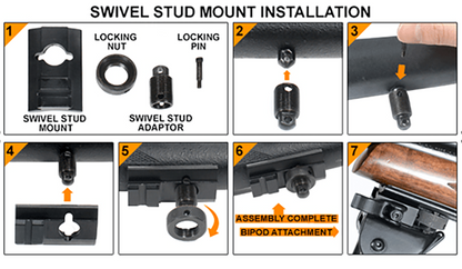 UTG® Super Duty Bipod, Quick Detach, 6.0"- 8.5" Center Height (TL-BP98Q)