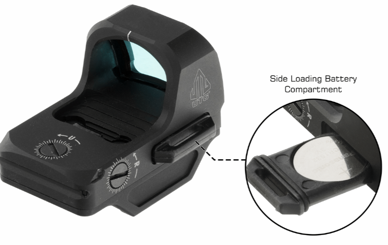 UTG OP3 Micro SL, Red 4.0 MOA Single Dot, Side Loading, for Docter Footprint (OP-RDM20CT