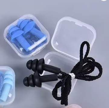 Ear Pro w/ Case Triple Flange Waterproof Silicone Earplugs Protection With Rope (gtt)