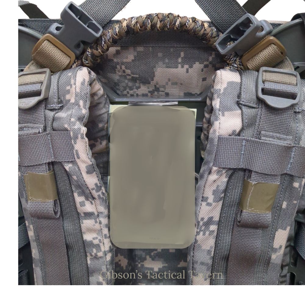 v.12 "Ranger Ready" ACU Large Molle II Ruck w/ The Gibson Mod w/ Name Tape & Cat Eyes (based on v12))